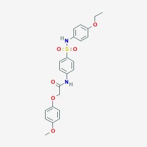 molecular formula C23H24N2O6S B320426 N-{4-[(4-ethoxyanilino)sulfonyl]phenyl}-2-(4-methoxyphenoxy)acetamide 
