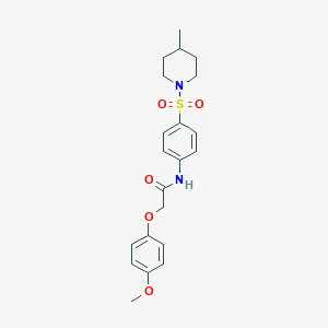 2-(4-methoxyphenoxy)-N-{4-[(4-methyl-1-piperidinyl)sulfonyl]phenyl}acetamide