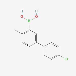 molecular formula C13H12BClO2 B3204321 5-(4-氯苯基)-2-甲基苯硼酸 CAS No. 1033760-76-7