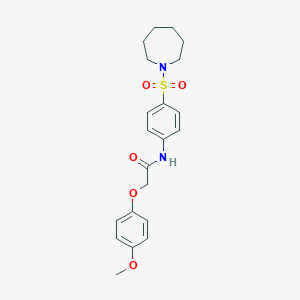 molecular formula C21H26N2O5S B320435 N-[4-(1-azepanylsulfonyl)phenyl]-2-(4-methoxyphenoxy)acetamide 