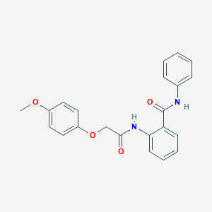 molecular formula C22H20N2O4 B320436 2-{[(4-methoxyphenoxy)acetyl]amino}-N-phenylbenzamide 