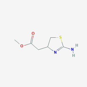 molecular formula C6H10N2O2S B3204383 Methyl 2-(2-amino-4,5-dihydro-1,3-thiazol-4-yl)acetate CAS No. 103541-12-4