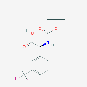 molecular formula C14H16F3NO4 B3204388 (S)-2-(Boc-amino)-2-(3-trifluoromethylphenyl)acetic acid CAS No. 1035490-76-6