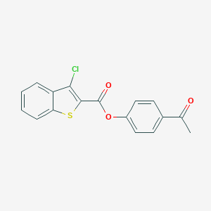 molecular formula C17H11ClO3S B320441 4-Acetylphenyl 3-chloro-1-benzothiophene-2-carboxylate 
