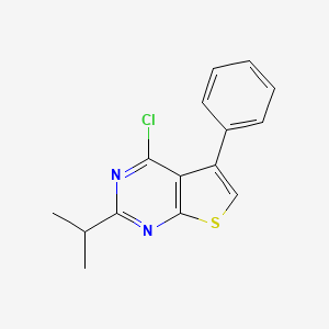 molecular formula C15H13ClN2S B3204445 4-Chloro-2-isopropyl-5-phenylthieno[2,3-d]pyrimidine CAS No. 1036469-40-5