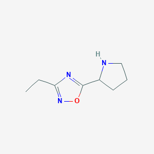 molecular formula C8H13N3O B3204449 3-Ethyl-5-(pyrrolidin-2-yl)-1,2,4-oxadiazole CAS No. 1036529-52-8