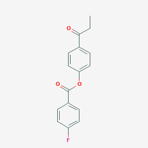 molecular formula C16H13FO3 B320446 4-Propanoylphenyl 4-fluorobenzoate 