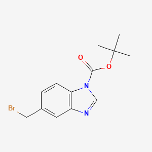 molecular formula C13H15BrN2O2 B3204508 tert-Butyl 5-(bromomethyl)-1H-benzo[d]imidazole-1-carboxylate CAS No. 1037207-08-1