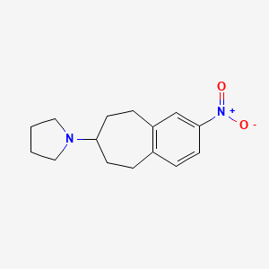 molecular formula C15H20N2O2 B3204524 1-(2-nitro-6,7,8,9-tetrahydro-5H-benzo[7]annulen-7-yl)pyrrolidine CAS No. 1037627-93-2