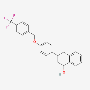 molecular formula C24H21F3O2 B3204529 1-Naphthalenol, 1,2,3,4-tetrahydro-3-[4-[[4-(trifluoromethyl)phenyl]methoxy]phenyl]- CAS No. 103772-30-1