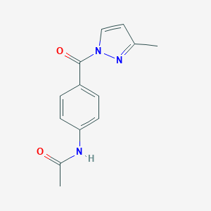 molecular formula C13H13N3O2 B320454 N-{4-[(3-methyl-1H-pyrazol-1-yl)carbonyl]phenyl}acetamide 