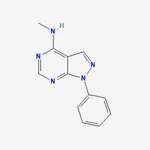 molecular formula C12H11N5 B3204662 N-甲基-1-苯基-1H-吡唑并[3,4-d]嘧啶-4-胺 CAS No. 103984-27-6