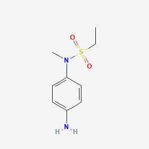 molecular formula C9H14N2O2S B3204720 N-(4-aminophenyl)-N-methylethane-1-sulfonamide CAS No. 1040070-45-8