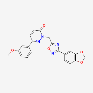 molecular formula C21H16N4O5 B3204750 2-{[3-(1,3-benzodioxol-5-yl)-1,2,4-oxadiazol-5-yl]methyl}-6-(3-methoxyphenyl)pyridazin-3(2H)-one CAS No. 1040631-52-4