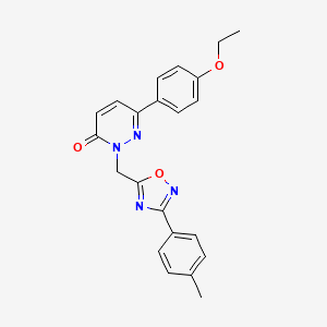 molecular formula C22H20N4O3 B3204758 6-(4-ethoxyphenyl)-2-((3-(p-tolyl)-1,2,4-oxadiazol-5-yl)methyl)pyridazin-3(2H)-one CAS No. 1040631-60-4