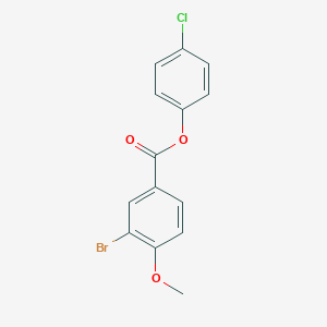 molecular formula C14H10BrClO3 B320476 4-Chlorophenyl 3-bromo-4-methoxybenzoate 