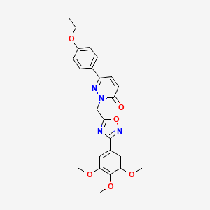 molecular formula C24H24N4O6 B3204766 6-(4-ethoxyphenyl)-2-((3-(3,4,5-trimethoxyphenyl)-1,2,4-oxadiazol-5-yl)methyl)pyridazin-3(2H)-one CAS No. 1040631-64-8