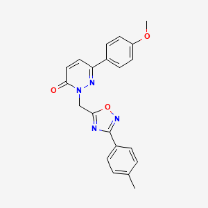 molecular formula C21H18N4O3 B3204775 6-(4-methoxyphenyl)-2-((3-(p-tolyl)-1,2,4-oxadiazol-5-yl)methyl)pyridazin-3(2H)-one CAS No. 1040631-70-6