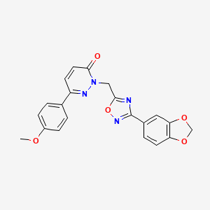 molecular formula C21H16N4O5 B3204781 2-{[3-(1,3-benzodioxol-5-yl)-1,2,4-oxadiazol-5-yl]methyl}-6-(4-methoxyphenyl)pyridazin-3(2H)-one CAS No. 1040631-75-1