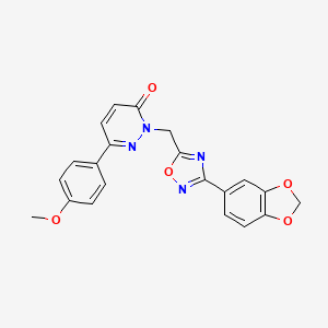 molecular formula C21H16N4O5 B3204781 2-{[3-(2H-1,3-benzodioxol-5-yl)-1,2,4-oxadiazol-5-yl]methyl}-6-(4-methoxyphenyl)-2,3-dihydropyridazin-3-one CAS No. 1040631-75-1