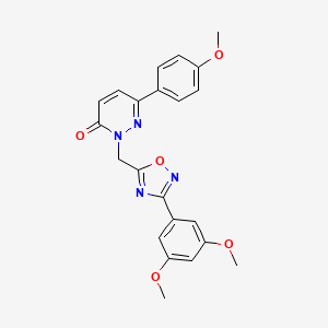 molecular formula C22H20N4O5 B3204792 2-((3-(3,5-dimethoxyphenyl)-1,2,4-oxadiazol-5-yl)methyl)-6-(4-methoxyphenyl)pyridazin-3(2H)-one CAS No. 1040631-81-9