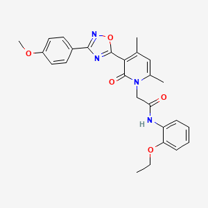 molecular formula C26H26N4O5 B3204812 N-(2-ethoxyphenyl)-2-(3-(3-(4-methoxyphenyl)-1,2,4-oxadiazol-5-yl)-4,6-dimethyl-2-oxopyridin-1(2H)-yl)acetamide CAS No. 1040634-01-2