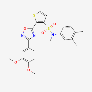 molecular formula C24H25N3O5S2 B3204818 N-(3,4-dimethylphenyl)-2-[3-(4-ethoxy-3-methoxyphenyl)-1,2,4-oxadiazol-5-yl]-N-methylthiophene-3-sulfonamide CAS No. 1040634-11-4