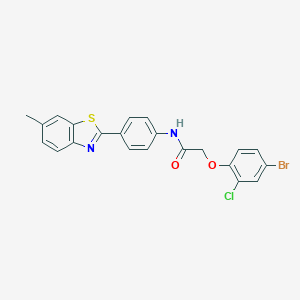 2-(4-bromo-2-chlorophenoxy)-N-[4-(6-methyl-1,3-benzothiazol-2-yl)phenyl]acetamide