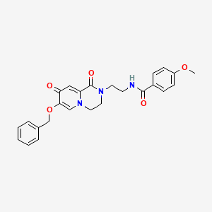 molecular formula C25H25N3O5 B3204833 N-(2-(7-(benzyloxy)-1,8-dioxo-3,4-dihydro-1H-pyrido[1,2-a]pyrazin-2(8H)-yl)ethyl)-4-methoxybenzamide CAS No. 1040634-38-5