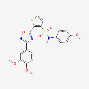 molecular formula C22H21N3O6S2 B3204840 2-[3-(3,4-dimethoxyphenyl)-1,2,4-oxadiazol-5-yl]-N-(4-methoxyphenyl)-N-methylthiophene-3-sulfonamide CAS No. 1040634-39-6