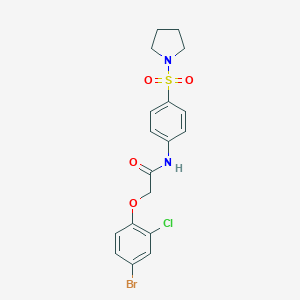 2-(4-bromo-2-chlorophenoxy)-N-[4-(1-pyrrolidinylsulfonyl)phenyl]acetamide