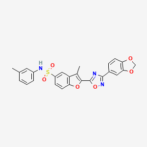 molecular formula C25H19N3O6S B3204885 2-(3-(benzo[d][1,3]dioxol-5-yl)-1,2,4-oxadiazol-5-yl)-3-methyl-N-(m-tolyl)benzofuran-5-sulfonamide CAS No. 1040635-79-7