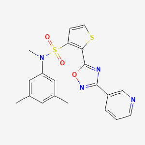 molecular formula C20H18N4O3S2 B3204889 N-(3,5-dimethylphenyl)-N-methyl-2-[3-(pyridin-3-yl)-1,2,4-oxadiazol-5-yl]thiophene-3-sulfonamide CAS No. 1040635-84-4