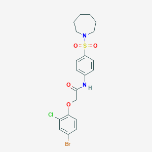 molecular formula C20H22BrClN2O4S B320489 N-[4-(1-azepanylsulfonyl)phenyl]-2-(4-bromo-2-chlorophenoxy)acetamide 