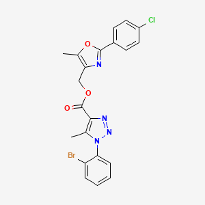 molecular formula C21H16BrClN4O3 B3204899 [2-(4-chlorophenyl)-5-methyl-1,3-oxazol-4-yl]methyl 1-(2-bromophenyl)-5-methyl-1H-1,2,3-triazole-4-carboxylate CAS No. 1040636-35-8