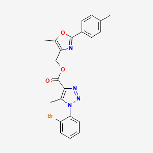 molecular formula C22H19BrN4O3 B3204903 [5-methyl-2-(4-methylphenyl)-1,3-oxazol-4-yl]methyl 1-(2-bromophenyl)-5-methyl-1H-1,2,3-triazole-4-carboxylate CAS No. 1040636-43-8