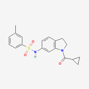 molecular formula C19H20N2O3S B3204916 N-(1-(cyclopropanecarbonyl)indolin-6-yl)-3-methylbenzenesulfonamide CAS No. 1040637-79-3