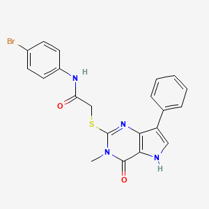 molecular formula C21H17BrN4O2S B3204922 N-(4-bromophenyl)-2-((3-methyl-4-oxo-7-phenyl-4,5-dihydro-3H-pyrrolo[3,2-d]pyrimidin-2-yl)thio)acetamide CAS No. 1040637-87-3