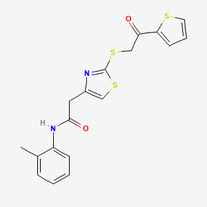 2-(2-((2-oxo-2-(thiophen-2-yl)ethyl)thio)thiazol-4-yl)-N-(o-tolyl)acetamide