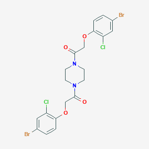 molecular formula C20H18Br2Cl2N2O4 B320499 1,4-Bis[(4-bromo-2-chlorophenoxy)acetyl]piperazine 