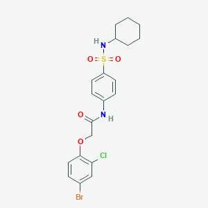 2-(4-bromo-2-chlorophenoxy)-N-[4-(cyclohexylsulfamoyl)phenyl]acetamide