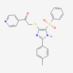 molecular formula C23H19N3O3S2 B3205039 2-((4-(phenylsulfonyl)-2-(p-tolyl)-1H-imidazol-5-yl)thio)-1-(pyridin-4-yl)ethanone CAS No. 1040639-27-7