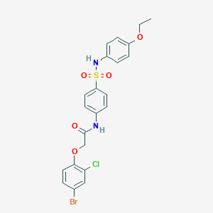 molecular formula C22H20BrClN2O5S B320504 2-(4-bromo-2-chlorophenoxy)-N-{4-[(4-ethoxyanilino)sulfonyl]phenyl}acetamide 