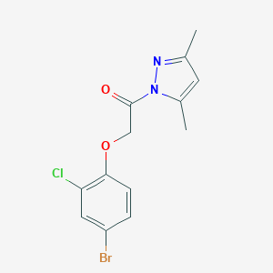 molecular formula C13H12BrClN2O2 B320506 2-(4-bromo-2-chlorophenoxy)-1-(3,5-dimethyl-1H-pyrazol-1-yl)ethanone 