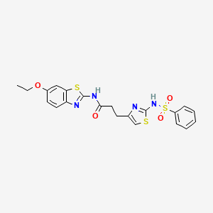 N-(6-ethoxybenzo[d]thiazol-2-yl)-3-(2-(phenylsulfonamido)thiazol-4-yl)propanamide