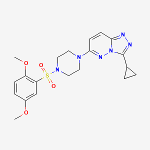 molecular formula C20H24N6O4S B3205141 3-Cyclopropyl-6-(4-((2,5-dimethoxyphenyl)sulfonyl)piperazin-1-yl)-[1,2,4]triazolo[4,3-b]pyridazine CAS No. 1040640-69-4