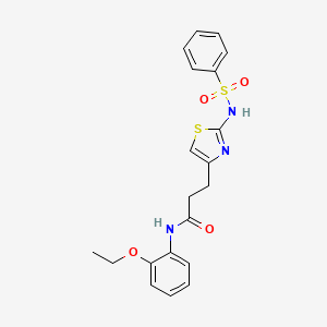 molecular formula C20H21N3O4S2 B3205160 N-(2-ethoxyphenyl)-3-(2-(phenylsulfonamido)thiazol-4-yl)propanamide CAS No. 1040640-94-5