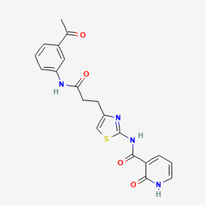 molecular formula C20H18N4O4S B3205186 N-(4-(3-((3-acetylphenyl)amino)-3-oxopropyl)thiazol-2-yl)-2-oxo-1,2-dihydropyridine-3-carboxamide CAS No. 1040641-33-5