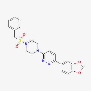 molecular formula C22H22N4O4S B3205202 3-(Benzo[d][1,3]dioxol-5-yl)-6-(4-(benzylsulfonyl)piperazin-1-yl)pyridazine CAS No. 1040641-77-7