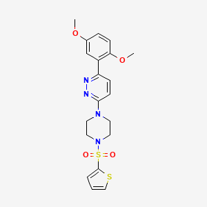molecular formula C20H22N4O4S2 B3205218 3-(2,5-Dimethoxyphenyl)-6-(4-(thiophen-2-ylsulfonyl)piperazin-1-yl)pyridazine CAS No. 1040641-98-2